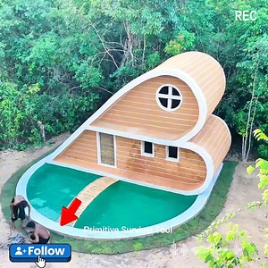 Building Two-story villa with swimming pool | Primitive Survival Tool