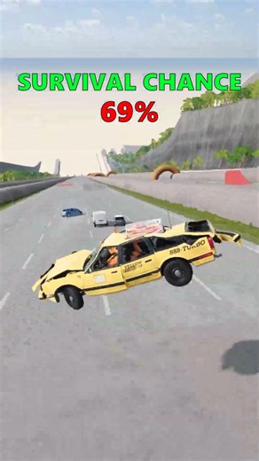 TAXI CRAZY Realistic Crash Test 🔥 Best Cars Bus Truck Game Mobil Truk Crashing Gameplay Shorts Video