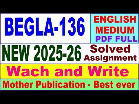 BEGLA 136 solved assignment 2025-26 in English || begla 136 solved assignment 2026 || ignou begla136