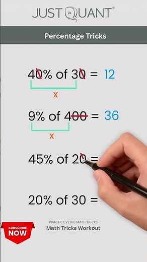 Easy Math Tricks - Percentage Tricks - Zero Cancellation Trick to Find Percentage #mathstricks