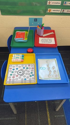 3.6K views · 25 reactions | Here’s our hands-on multisensory table for the number 8! Kids can explore the “I Spy” sheet, the Number 8 maze, and wear the Number 8 bracelets—all of which you can find at preschoolvibes.com. It’s a fun way to see, say, and play with “eight!” | Preschool Vibes | Facebook