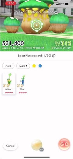 Green mushroom Pikmin bloom