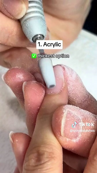 Tips for people who ❌ never get their nails done 💅🏻 ✅ Nail extensions Makes your nails longer than it’s natural length Then you have options that can go either on top of the nail extensions OR your natural nails 1️⃣ acrylic Powder that hardens over your nail ✅ thickest option ✅ great for nail biters and pickers 2️⃣ gel polish Needs to go under the UV light to cure ✅very durable ✅doesn’t chip ✅ great for people who don’t have time to get their nails done very often 3️⃣ dip powder Similar to acr