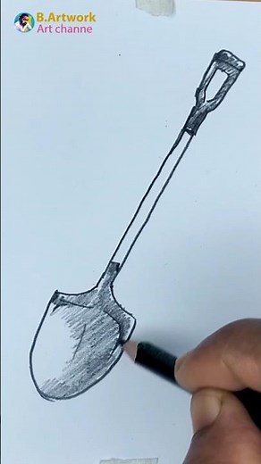 How to Draw a Shovel 🪏 | Easy Shovel Drawing #drawing #b.artwork