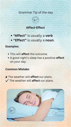 The grammar-vocabulary tip of the day is- 'effect' and 'affect'. #grammar #grammartips #englishgrammar #englishgrammartips #englishgrammarrules #dailyuseenglish #dailyenglish #dailyuseenglishwords #learnenglish #vocabulary #englishvocabulary | English by Siddharth