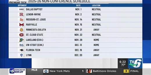 Michigan Tech men’s basketball releases 2025-26 schedule