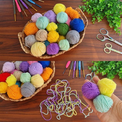 Wow! Look at what a beautiful thing! The cutest yarn scrap idea ever! Crochet | Crochet knitting love