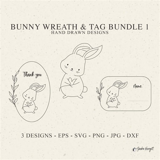 Bunny Wreath Name Tag Plotter File Svg Dxf Png Jpg Forest Animal Cricut Botanical Leaf Silhouette Cute Clipart Fall Laser Cut DIY Template - Etsy Canada