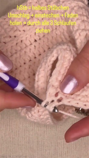 🧶 Anleitung: Halbes Stäbchen # Häkeln