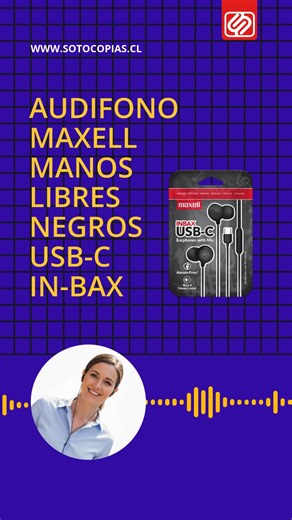 Sotocopias Ltda on Instagram: "🎧 Privacidad, comodidad y sonido claro en cada llamada. Si trabajas, estudias o necesitas concentrarte, unos buenos audífonos no son un lujo… son una herramienta diaria. Los Maxell USB-C con micrófono hands-free te permiten atender llamadas con total claridad y desconectarte del ruido cuando quieres escuchar tu música. Perfectos para la oficina, el home office o el trayecto diario. Solo conecta y listo. ✔ Audio nítido para llamadas y música ✔ Micrófono integrado p