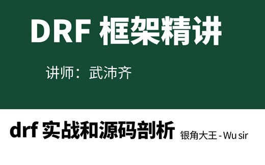 2024最新drf实战和源码剖析（django rest framework）