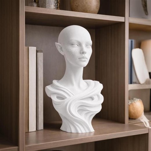 Alien Female Bust STL, Futuristic Sculpture, Modern Abstract Decor (3D Print File) - Etsy