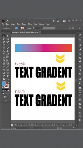 How to Fill Gradient Color in Text | Adobe Illustrator 2026 Tutorial #shorts #illustratortips