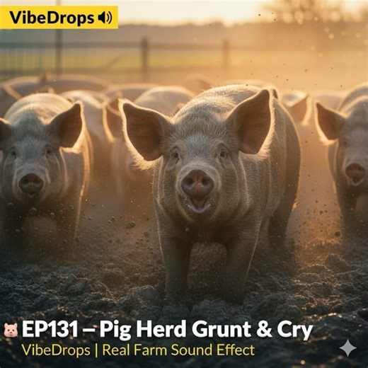 🐷 Pig Herd Grunting and Crying — Real Farm Sound Effect 🔊 | #131