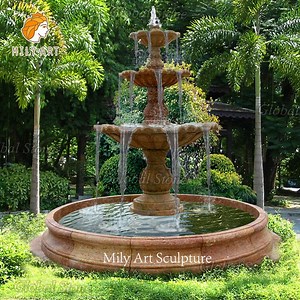 [Hot Item] Large Garden Hand Carved Natural Stone Marble Fountain for Outdoor