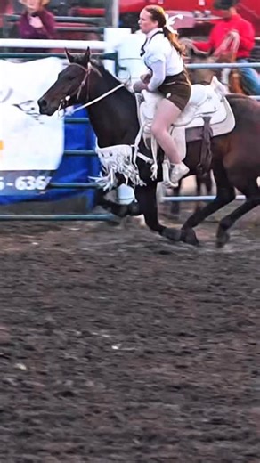 She hit the floor 🔥 #trickriding #Oldstoberfest #trickrider #prorodeo #prorodeocanada #western #rodeolife #rodeovideography | Reel Western Media