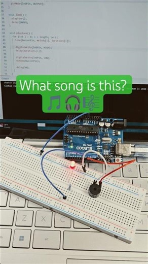 Buzzer Beats🎵🎧 Buzzer with a LED🤪 #arduino #basicelectronics #build #shorts