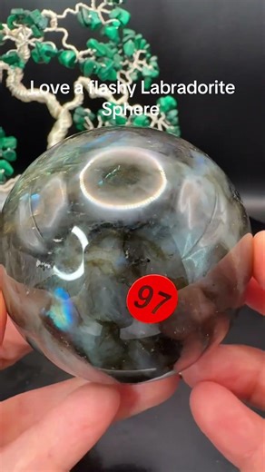 Blue Green Flash Labradorite Sphere, Polished Crystal Ball #crystals #crystalshop #crystalproducts