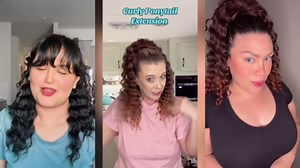 Curly Ponytail Extension Drawstring Ponytail for Black Women Full 18 Inch Synthetic Clips in Drawstring Pony Tails Hair Extenions for Daily Use(Black mix Burgundy)