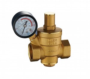 [Hot Item] Simlug Brass Water Pressure Regulator with Gauge, DN20 Adjustable Water Pressure Regulator Reducer with Gauge Meter