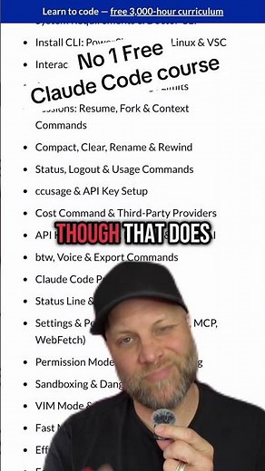 12-hour free Claude Code course from FreeCodeCamp. Optional certificate available. Comment 'code'