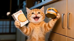 萌猫早教动画_萌猫早教：半夜想吃烤鱼的小猫咪