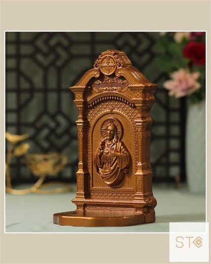 Sacred Heart of Jesus Christ Antique Style Catholic Home Altar Jesus Christ Art Altar Art Mini Al...