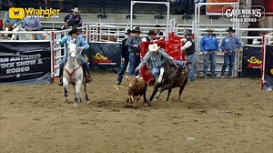 6.7K views · 278 reactions | Fresh off of the 2020 San Antonio Stock Show & Rodeo, we're throwing it back to a record-tying run from last year for the next "Best of Rodeo" feature. Wyoming steer wrestler Aaron Vosler had the fastest run of his career in the short-go of the 2019 San Antonio Rodeo. The Cheyenne native stopped the clock in 3.0 seconds, tying Timmy Sparing's arena record. Watch the full footage from the short-go here: https://bit.ly/3dqRHZb | Wrangler Western | Facebook