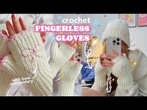 Crochet fingerless gloves / beginner friendly tutorial 🎀✨