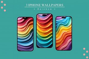 Rainbow iPhone Wallpapers - 3 Unique Designs - Etsy