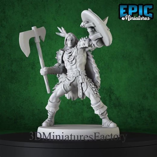 3D Printed Native Adventurer Defence v2 Miniature