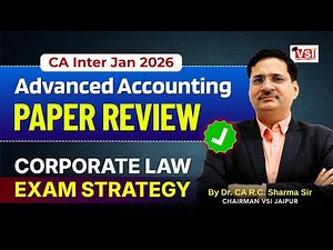 CA Inter Advanced Accounting Jan 2026 Paper Review | 💡Corporate Law Strategy | DR CA RC Sharma Sir