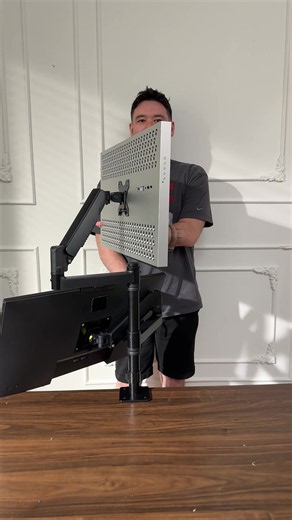Dual Monitor Arm That Stacks Two Monitors | Huanuo Monitor Stack