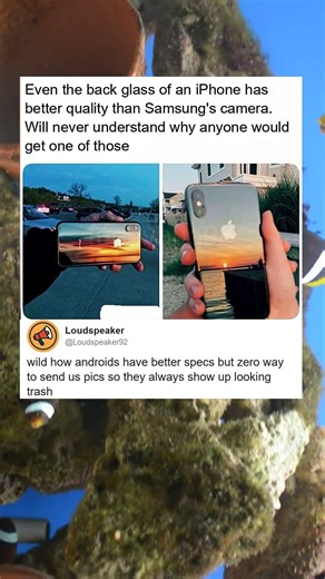 Wild How Androids Have Better Specs But Zero Way To Send Us Pics So They Always Show Up Looking Tra