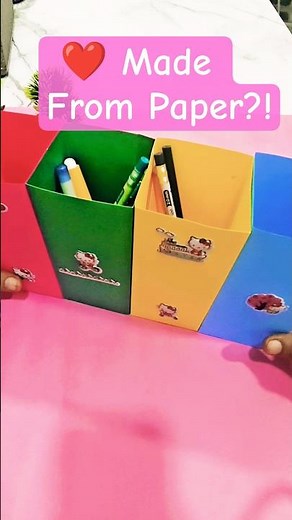 How to Make Pen & Pencil Holder with Paper ✏️ | Easy DIY Desk Organizer | Paper Craft #Shorts #diy