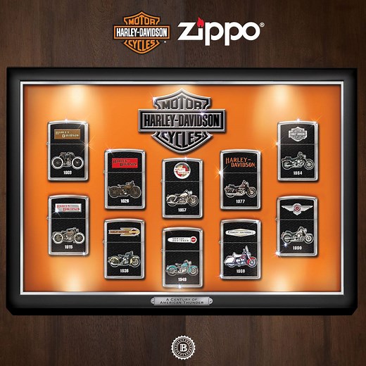 Harley-Davidson®: A Century of Innovation Zippo® Windproof Lighters. Shop Now! http://bit.ly/2CnOAy9 | The Bradford Exchange