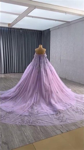 Elegant Purple Lace Embroidery Wedding Gown | Sweetheart Bridal Dress with Shawl