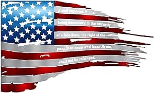 Amazon.com : Tattered American Flag Hand Painted with the Second Amendment 24" Laser Cut Steel Metal Wall Art : Home & Kitchen