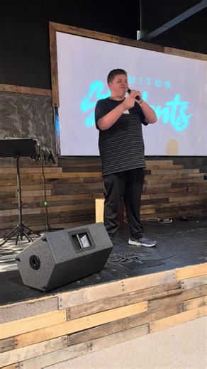 Me telling a joke at my church service