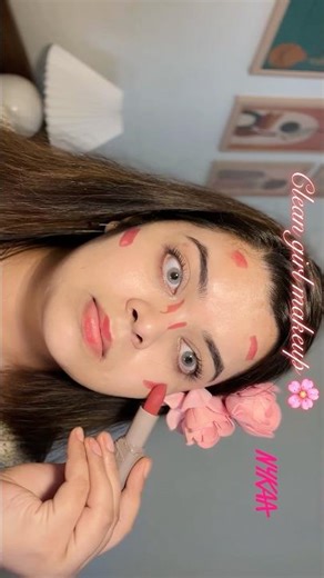 Clean girl makeup hack with just one lipstick✨🫶 #shorts #makeup #lipstickhacks
