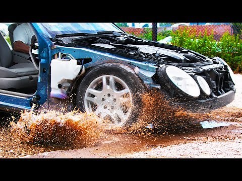 Driving Through Huge Potholes in 4K Slow Motion - See Through Car (S1 • E1)