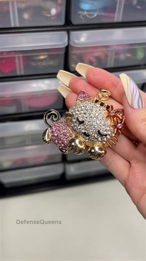 Pink Yellow Cat Self Defense Keychain - Fun & Functional