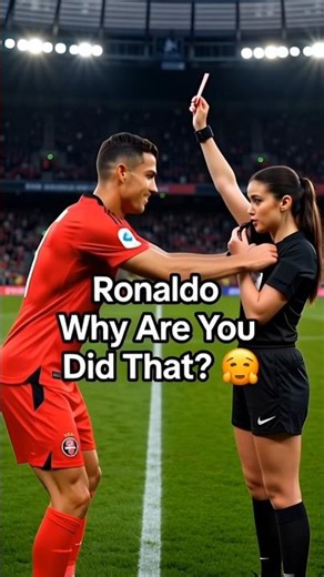 Ronaldo Kisses Female Ref?! 😳😱 Why Did You Do That CR7 😂 #football #soccer #viral