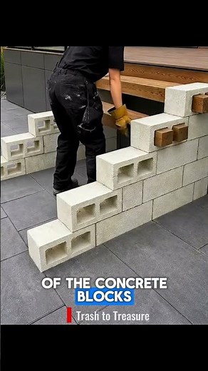 Build Stunning Patio Stairs with Cinder Blocks & Wood! #diy #diyproject #homeimprovement #upcycling