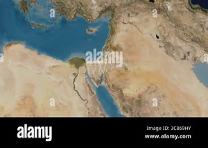 Israel map - zoom. Border. Satellite Stock Video Footage - Alamy