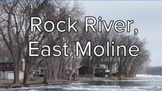 Ice builds up along the Rock River in East Moline
