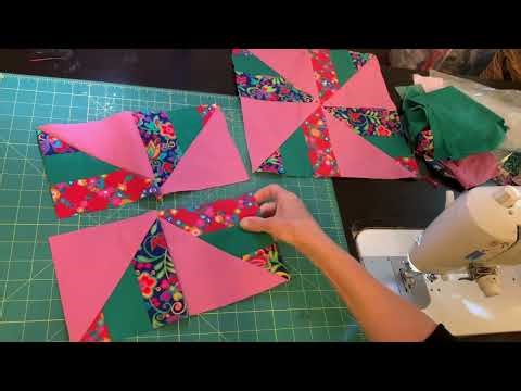 Friendly Sampler QUILT | Block 12 | string pieced PINWHEEL block