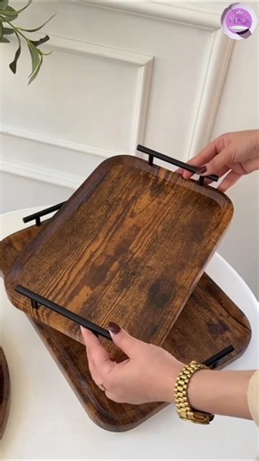 Rustic Wooden Serving Tray Set | Luxury Wooden Food Serving Tray | Elegant Home Decor 2026