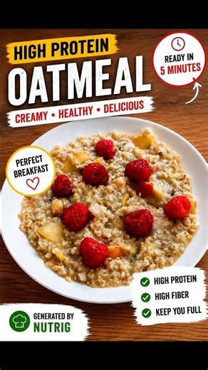 Healthy Oatmeal with Apple, Banana & Berries 🥣🍓 #nutrition #mealplanning