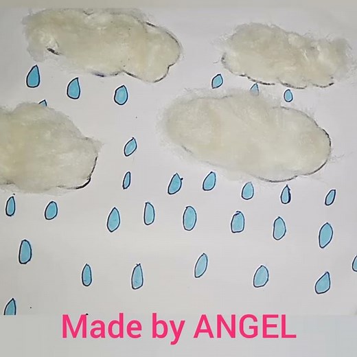 How To Make Clouds With Cotton🌧️☁️|Easy Craft Ideas |Made By My Niece #HappyMonsoon